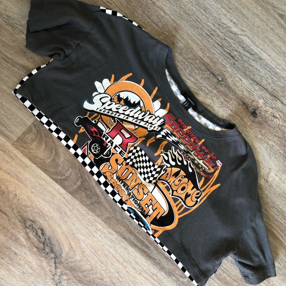Super cropped race t shirt from Forever 21